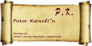 Potor Kurszán névjegykártya